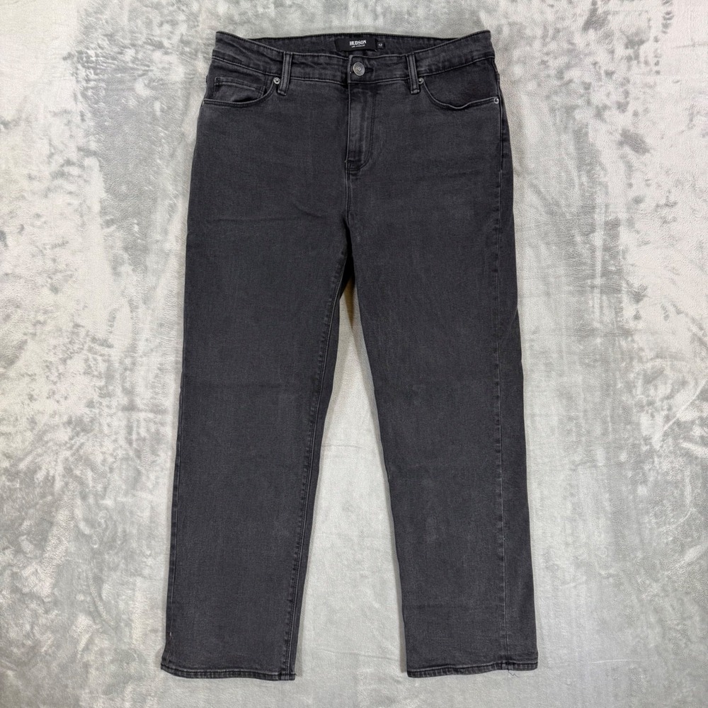 Hudson Straight Leg Jeans‎ Women's Size 12 Black Denim Pants Stretch